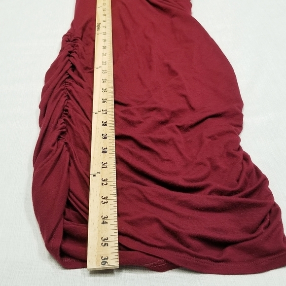 Dharma trading co Red Crossover Front ruched sides stitching broken on chest XS - Picture 13 of 14